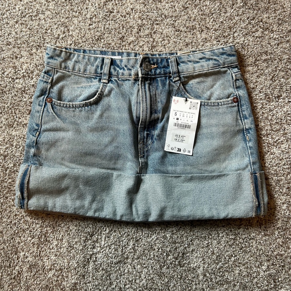 Zara Blue Denim Mini Skirt